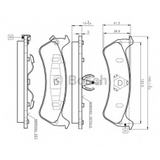 0 986 TB2 257 BOSCH Комплект тормозных колодок, дисковый тормоз