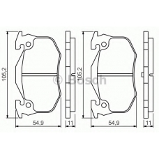 0 986 495 236 BOSCH Комплект тормозных колодок, дисковый тормоз