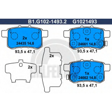 B1.G102-1493.2 GALFER Комплект тормозных колодок, дисковый тормоз