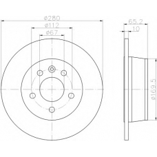 8DD 355 104-541 HELLA Тормозной диск