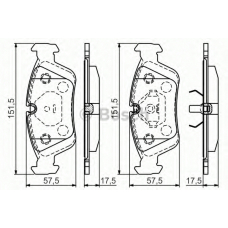 0 986 495 060 BOSCH Комплект тормозных колодок, дисковый тормоз