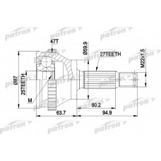 PCV1617AL PATRON Шарнирный комплект, приводной вал