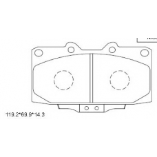 KD1358 ASIMCO Комплект тормозных колодок, дисковый тормоз