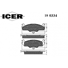 180334 ICER Комплект тормозных колодок, дисковый тормоз