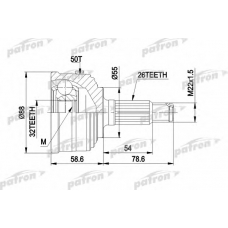 PCV1053 PATRON Шарнирный комплект, приводной вал