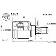 NSIL-W11 ASVA Шарнирный комплект, приводной вал