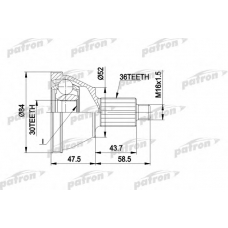 PCV1413 PATRON Шарнирный комплект, приводной вал