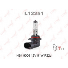 L12251 LYNX L12251 9006 12v51w  hb4 p22d  лампа автомоб. lynx