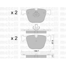 22-0773-0 METELLI Комплект тормозных колодок, дисковый тормоз