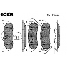 181766 ICER Комплект тормозных колодок, дисковый тормоз