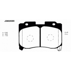 J3602069 NIPPARTS Комплект тормозных колодок, дисковый тормоз