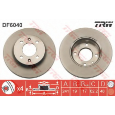 DF6040 TRW Тормозной диск