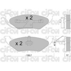 822-624-0 CIFAM Комплект тормозных колодок, дисковый тормоз