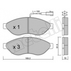 22-0708-0 METELLI Комплект тормозных колодок, дисковый тормоз