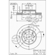 09.6725.10 BREMBO Тормозной диск