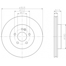 8DD 355 105-821 HELLA PAGID Тормозной диск