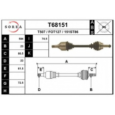 T68151 EAI Приводной вал