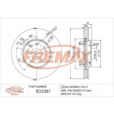 BD-5387 FREMAX Тормозной диск