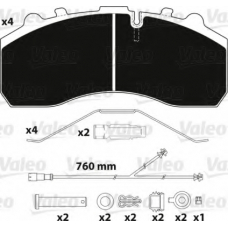 882203 VALEO Комплект тормозных колодок, дисковый тормоз