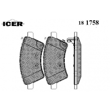 181758 ICER Комплект тормозных колодок, дисковый тормоз