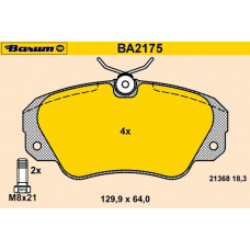 BA2175 BARUM Комплект тормозных колодок, дисковый тормоз