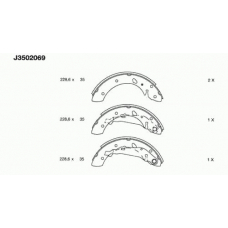 J3502069 NIPPARTS Комплект тормозных колодок