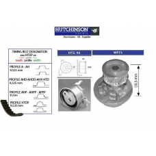 KH 98WP21 HUTCHINSON Водяной насос + комплект зубчатого ремня