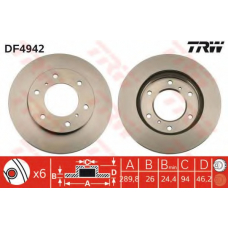 DF4942 TRW Тормозной диск