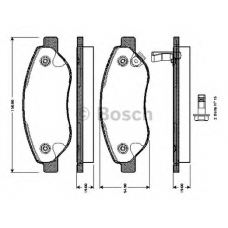 0 986 TB3 055 BOSCH Комплект тормозных колодок, дисковый тормоз