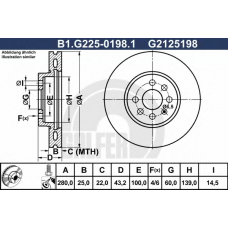 B1.G225-0198.1 GALFER Тормозной диск