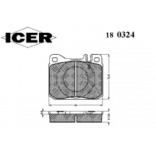 180324 ICER Комплект тормозных колодок, дисковый тормоз