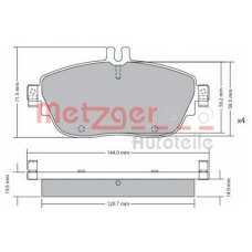 1170215 METZGER Комплект тормозных колодок, дисковый тормоз