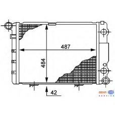 8MK 376 888-444 HELLA Радиатор, охлаждение двигателя