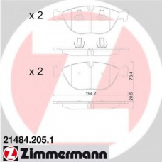 21484.205.1 ZIMMERMANN Комплект тормозных колодок, дисковый тормоз