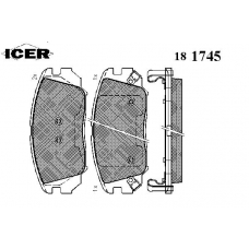 181745 ICER Комплект тормозных колодок, дисковый тормоз