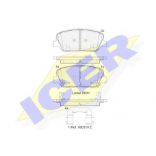 182102 ICER Комплект тормозных колодок, дисковый тормоз