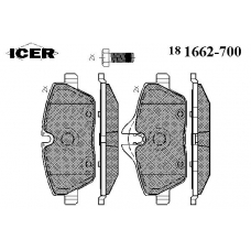181662-700 ICER Комплект тормозных колодок, дисковый тормоз
