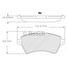 F 03B 150 318 BOSCH Комплект тормозных колодок, дисковый тормоз