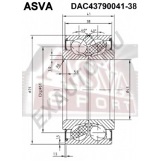DAC43790041-38 ASVA Подшипник ступицы колеса