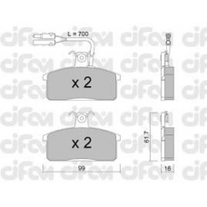 822-026-1 CIFAM Комплект тормозных колодок, дисковый тормоз