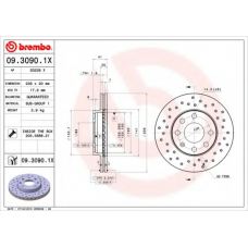 09.3090.1X BREMBO Тормозной диск