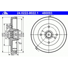 24.0222-8022.1 ATE Тормозной барабан
