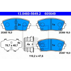 13.0460-5649.2 ATE Комплект тормозных колодок, дисковый тормоз
