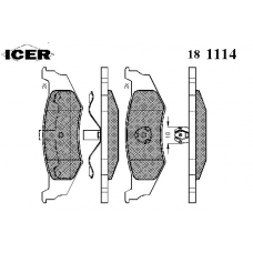 181114 ICER Комплект тормозных колодок, дисковый тормоз