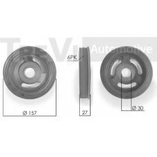 PC1117 TREVI AUTOMOTIVE Ременный шкив, коленчатый вал