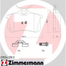 23554.170.3 ZIMMERMANN Комплект тормозных колодок, дисковый тормоз