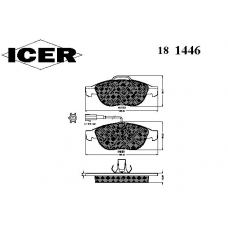 181446 ICER Комплект тормозных колодок, дисковый тормоз