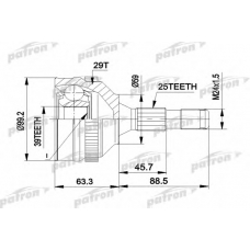 PCV1281A PATRON Шарнирный комплект, приводной вал