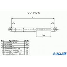 BGS10559 BUGIAD Газовая пружина, крышка багажник