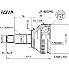 LR-800A60 ASVA Шарнирный комплект, приводной вал